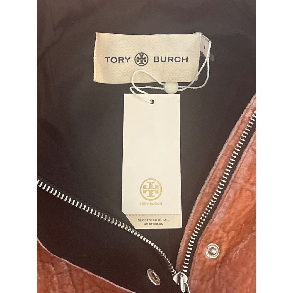 Tory Burch Textured Pink Jacket with Black Belt - Picture 6 of 6
